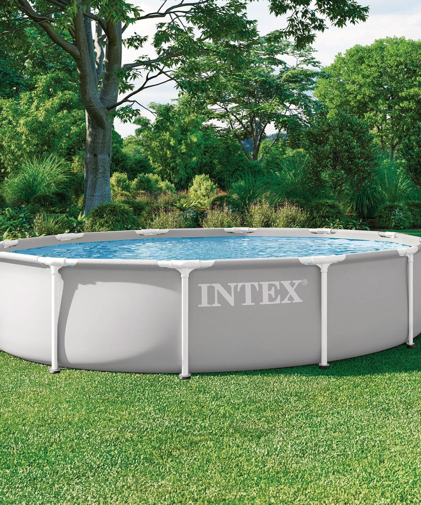 Intex Prism Rondo Frame Pool Set, Diameter 366 x 76 cm, Light Grey