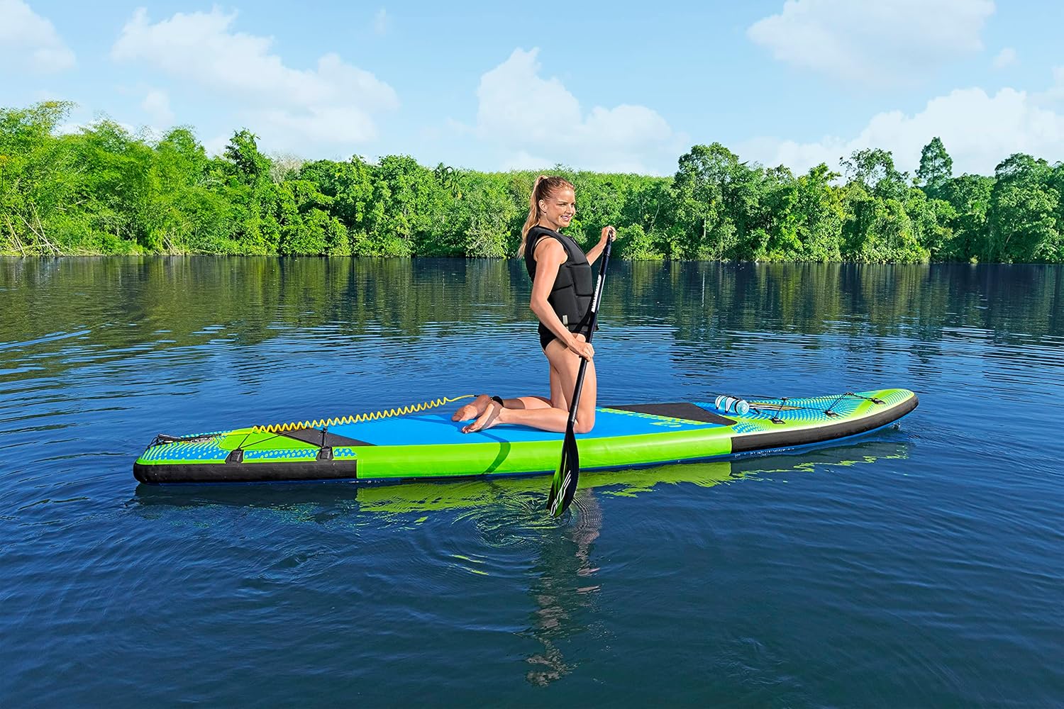 Bestway Hydro-Force Aqua Excursion Tech Inflatable Stand-Up Paddleboard Set with Paddle, Pump, Backpack & Leash – Adult 14+