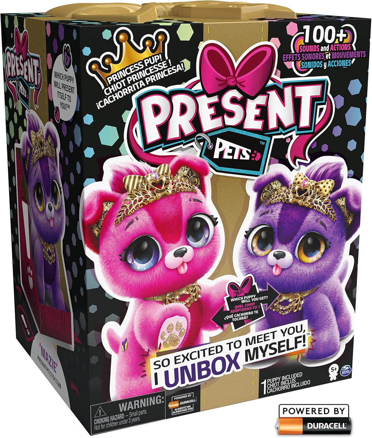 لعبة تفاعلية مفاجئة على شكل جرو الأميرة من بريزينت بيتس، يوركشاير تيرير ذاتية الفتح، أكثر من 100 صوت وحركة، هدايا للبنات، ألعاب أطفال للبنات من عمر 5 إلى 9 سنوات، مازي أو سيسي (قد يختلف الطراز)