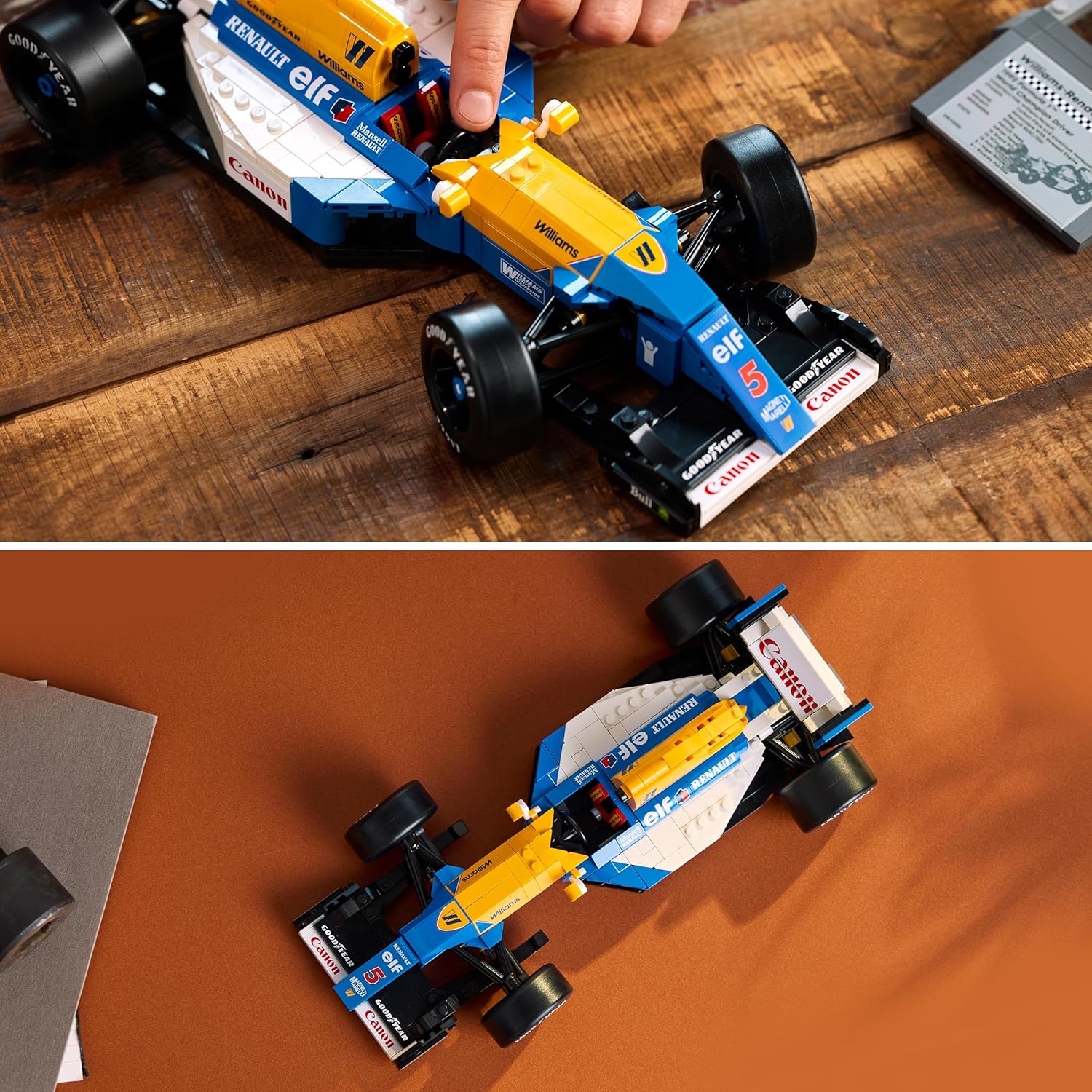 LEGO Icons Williams Racing FW14B & Nigel Mansell - F1 Car Model Set for Adults, with a Collectible Driver Minifigure, Trophy & Display Stand - Ramadan Gift for Adult & Teenage Motorsports Fans - 10353