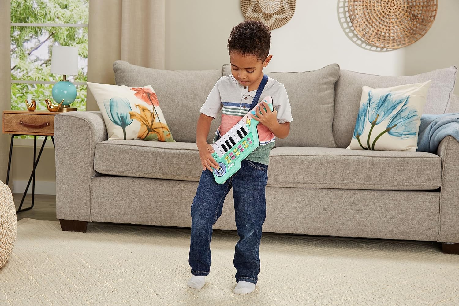 VTech Bluey Keytar, Interactive Musical Toy with 5 Instrument Sounds & 10 Melodies, Kids 3+ Years (English Version)