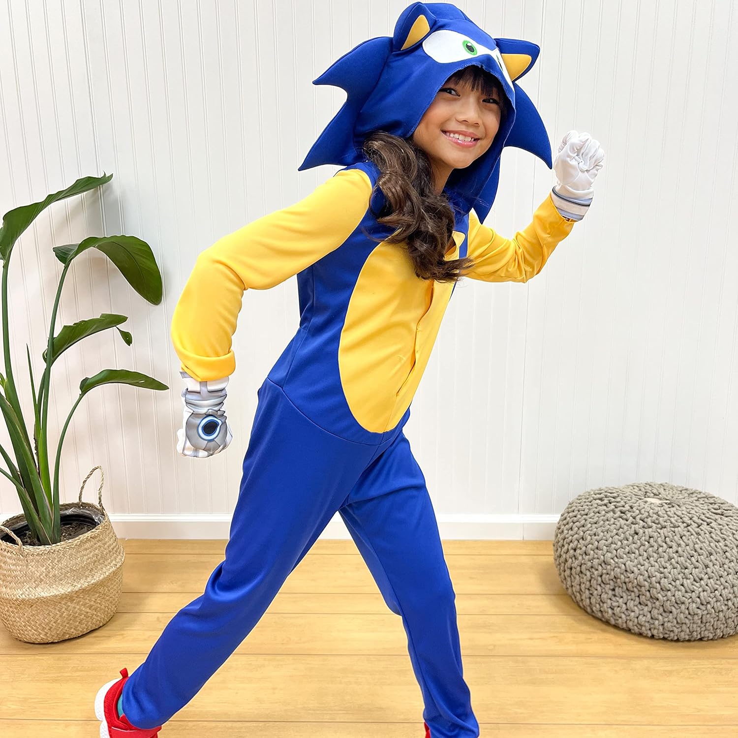 Disguise Sonic Costume for Kids, Official Sonic Prime Costume and Headpiece, Size (4-6)
