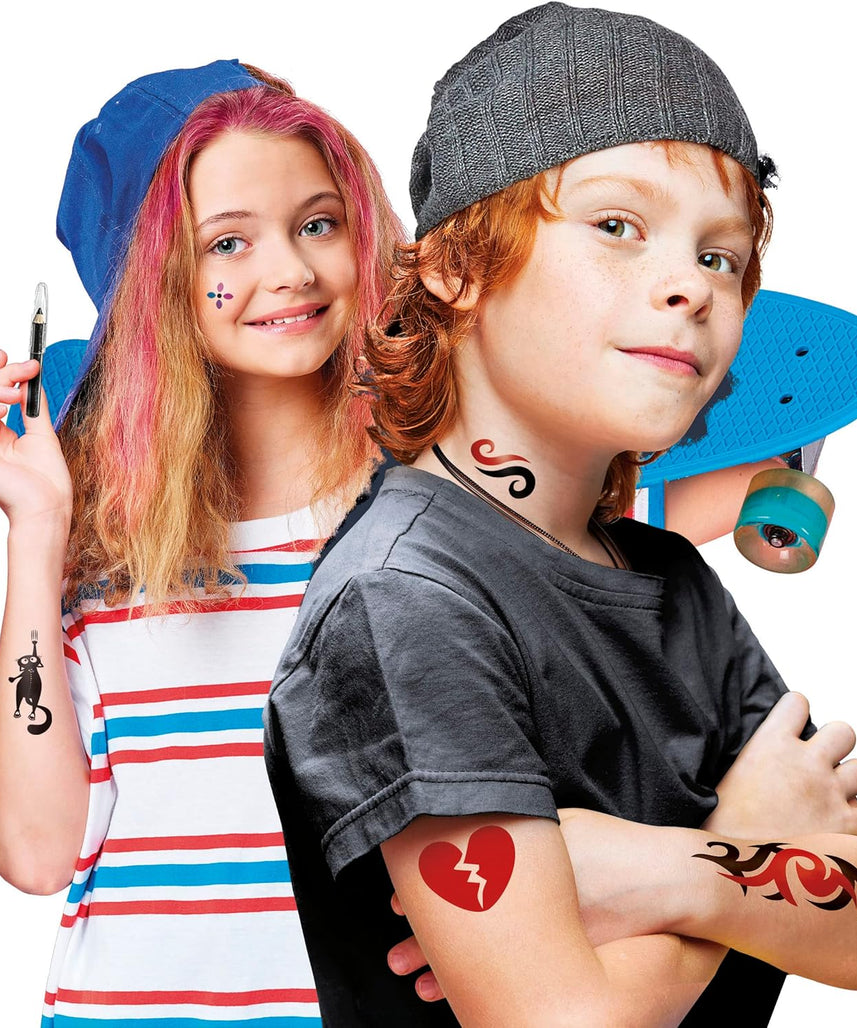 Clementoni - 61544 - Science & Play Fun - Tattoo Art - Tattoo Kit For Kids, Educational And Scientific Toys, Gift For Kids Age 8, English version - Made In Italy