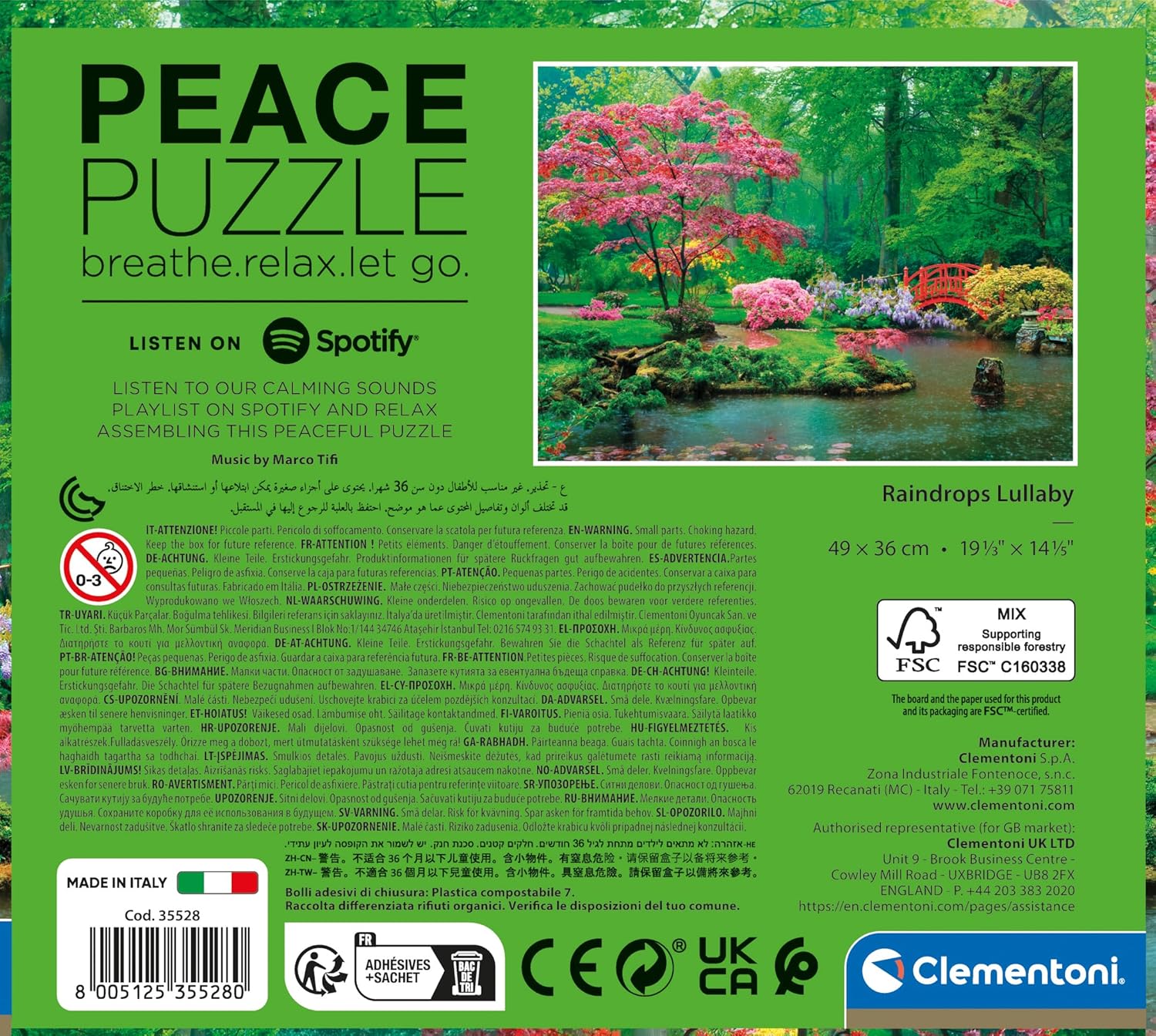 Clementoni 500 Tbsp. Peace Collection Raindrops Lullaby [Puzzle]