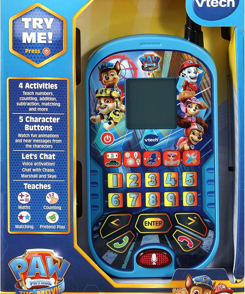 VTech PAW Patrol The Movie Learning Phone, Interactive Educational Toy, Blue, Kids 3–6 Years