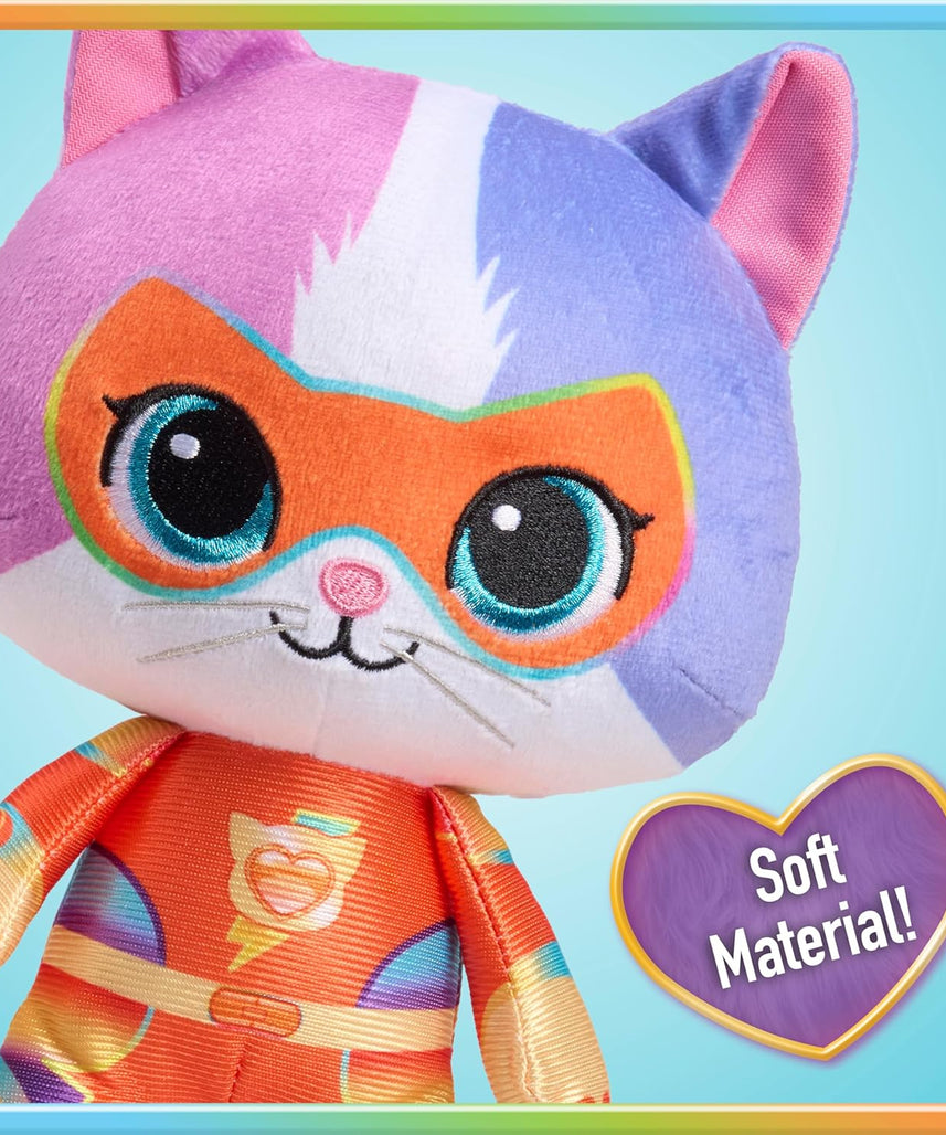 Just Play Disney Junior SuperKitties Buddy Plush Toy, Su-Purr Charged Kitten Stuffed Animal, Soft Plush, Kids 2+