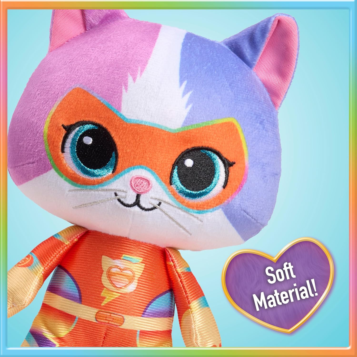 Just Play Disney Junior SuperKitties Buddy Plush Toy, Su-Purr Charged Kitten Stuffed Animal, Soft Plush, Kids 2+