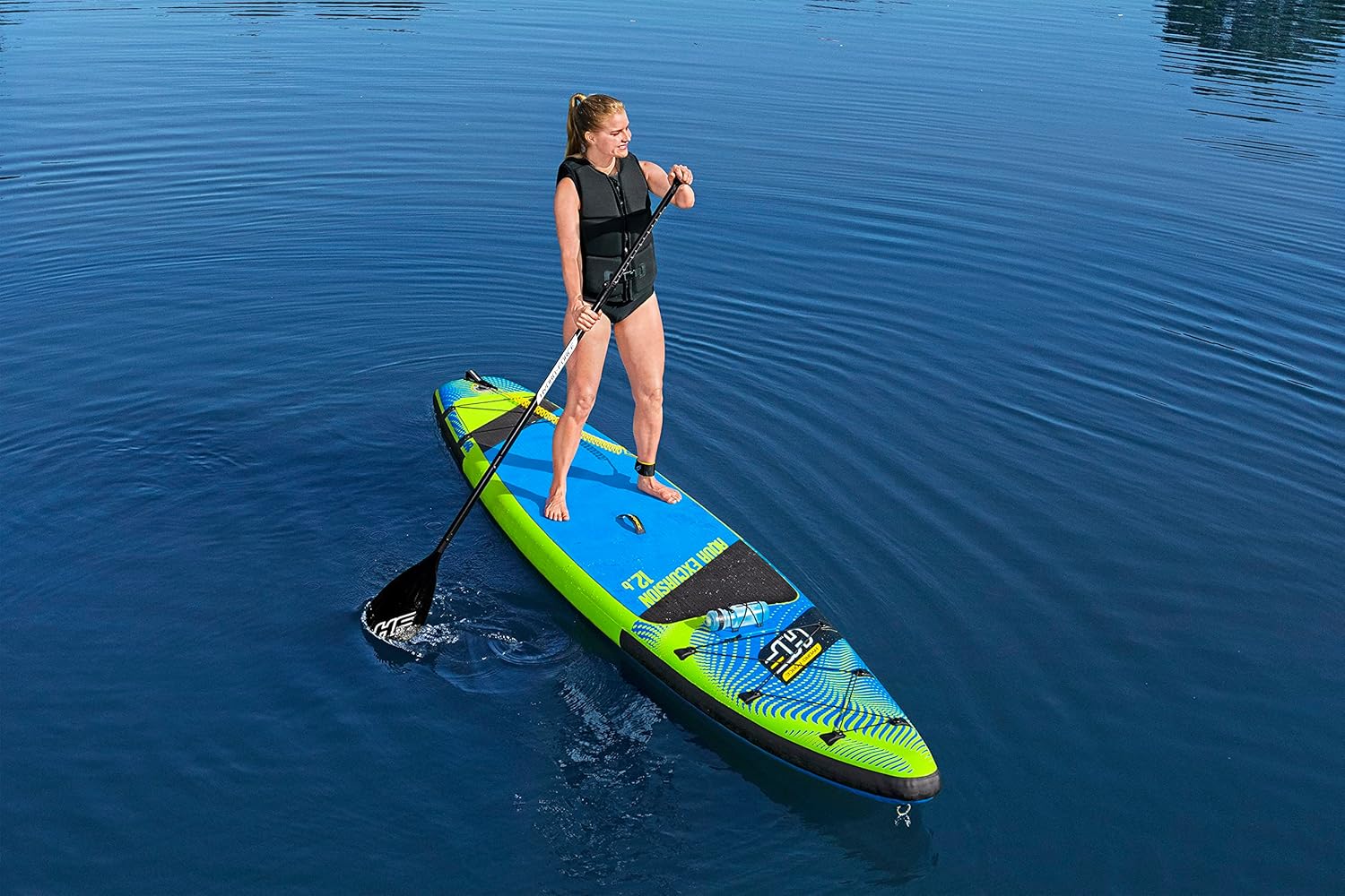Bestway Hydro-Force Aqua Excursion Tech Inflatable Stand-Up Paddleboard Set with Paddle, Pump, Backpack & Leash – Adult 14+