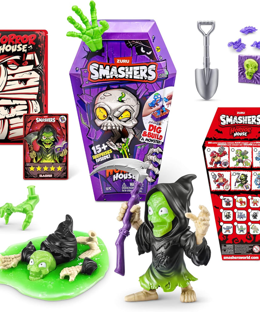 Zuru Smashers Horror House Series 1 Medium, Monster Building Kit, 15+ Surprises, Smash, Dig, Slime & Sand, Gross Collectible Toy, Kids Craft Playset, Gift Idea