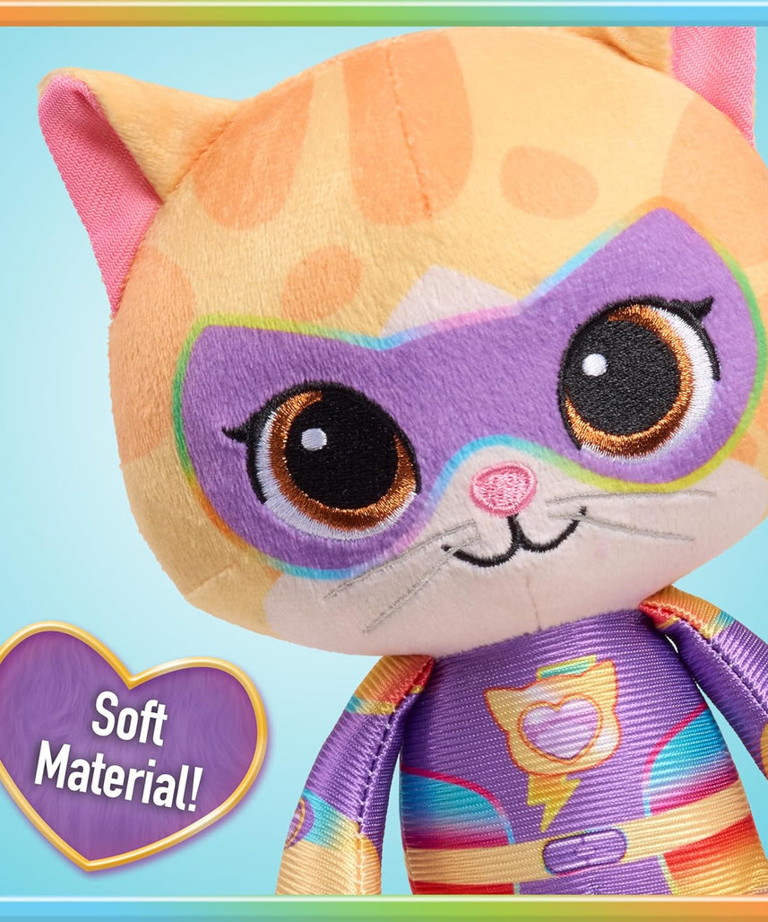 Disney Junior SuperKitties Su-Purr Charged 7-inch Small Sparks Plush Stuffed Animal, Sparks, Kitten, Kids Toys for Ages 2 Up by Just Play