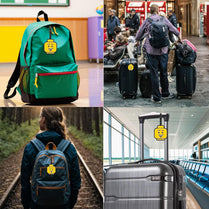 IQ Lego Iconic Silikon-Gepäckanhänger für Reisen, Koffer, Rucksack – ikonisch, ungiftig und geruchlos, mit beschreibbarer Oberfläche auf der Rückseite zur Identifizierung des Ausweises.