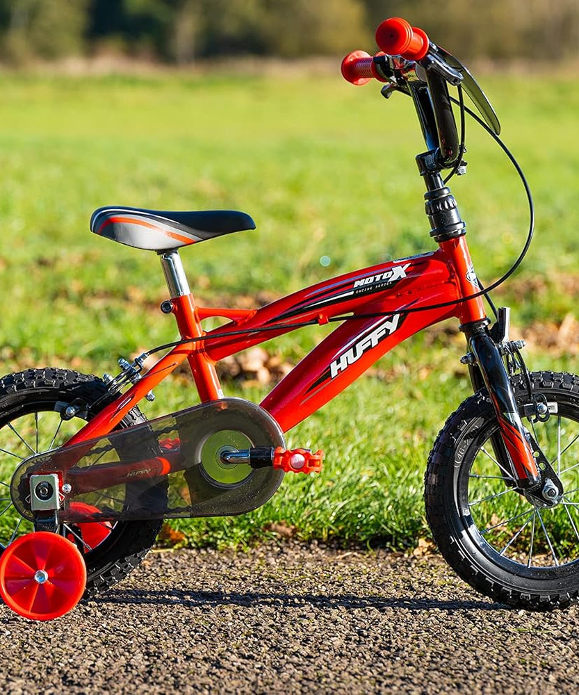 Huffy Moto X Boys Bike 12, 14, 16, 18 Inch Wheels, Multiple Colours, BMX Styling, Single-Speed Kids Bicycle with Stabilisers, Quick Connect Assembly, Ages 3-7