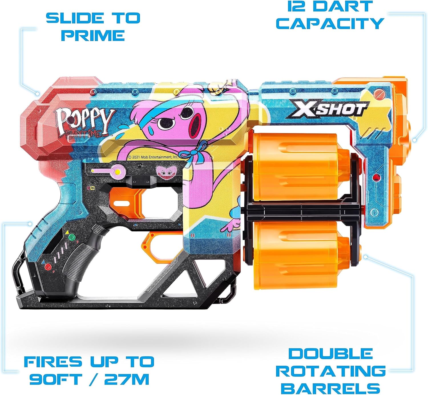 XShot Skins Dread Poppy Playtime S1 Kissy, Air Pocket Dart Technology, Toy Foam Dart Blaster for Kids, Teens, Adults,Boys & Girls, Outdoor Action Gun Games,Gift for Kids Ages 8+