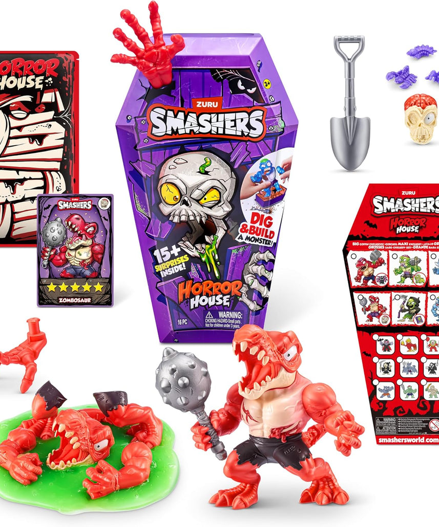 Zuru Smashers Horror House Series 1 Medium, Monster Building Kit, 15+ Surprises, Smash, Dig, Slime & Sand, Gross Collectible Toy, Kids Craft Playset, Gift Idea