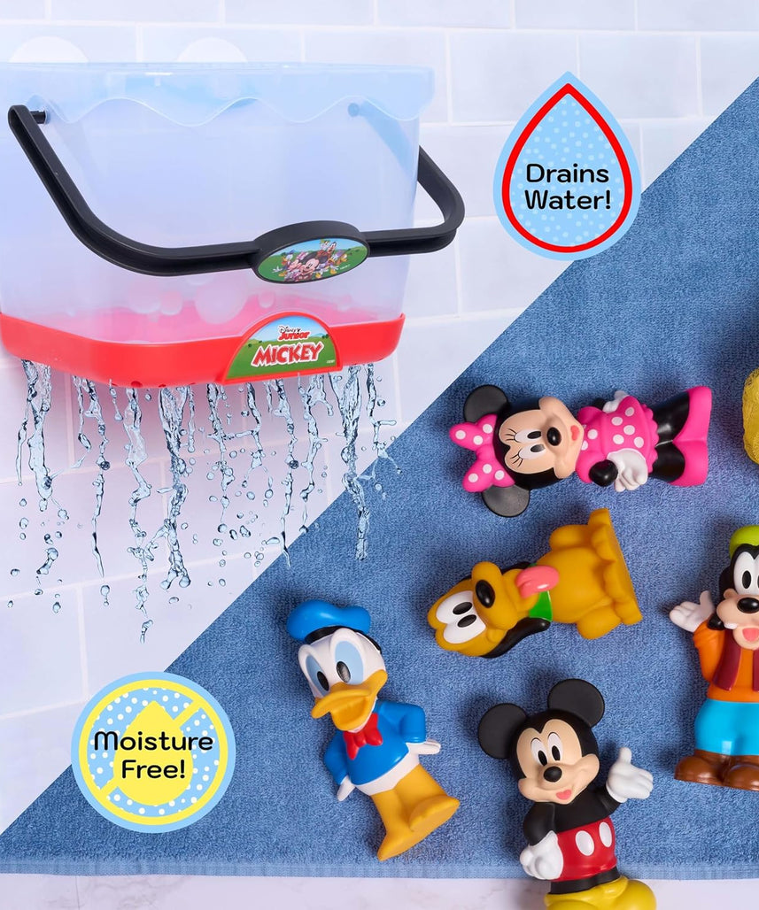 Disney Mickey Mouse Bath Caddy, 6-pieces, 5 Bath Toy Figures