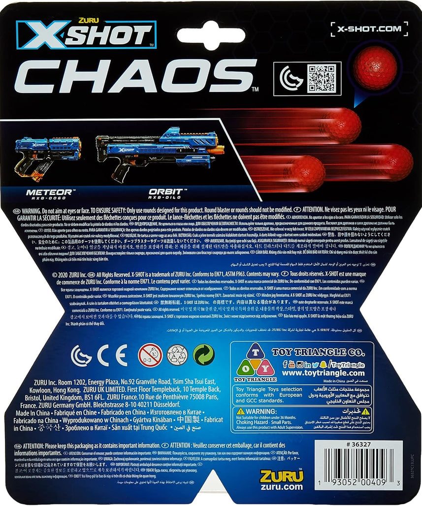 X-SHOT Chaos 50 Dart Balls Refill, Multicolor Blaster Ammo Pack, Toy Accessory for Boys Age 14 and Up