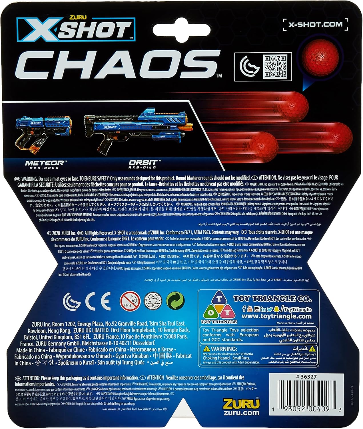 X-SHOT Chaos 50 Dart Balls Refill, Multicolor Blaster Ammo Pack, Toy Accessory for Boys Age 14 and Up