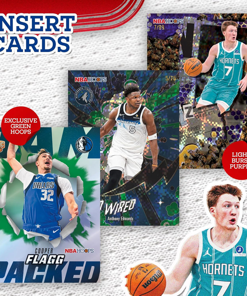Topps Hoops Basketball 2025–26 Factory Sealed Value Box Trading Cards, NBA Collectible Card Set with Exclusive Green Parallels, Ages 6+