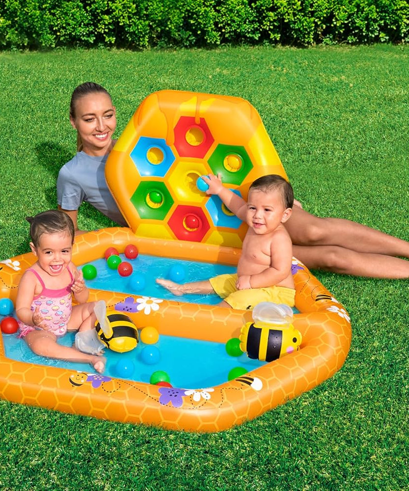 Bestway Lil' Beehive Paddling Pool & Ball Pit, 127 x 119 x 61 cm