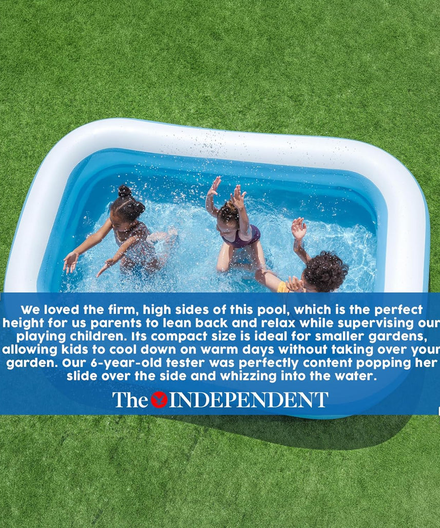 Bestway 8'7" x 69" x 20"/2.62m x 1.75m x 51cm Blue Rectangular Pool