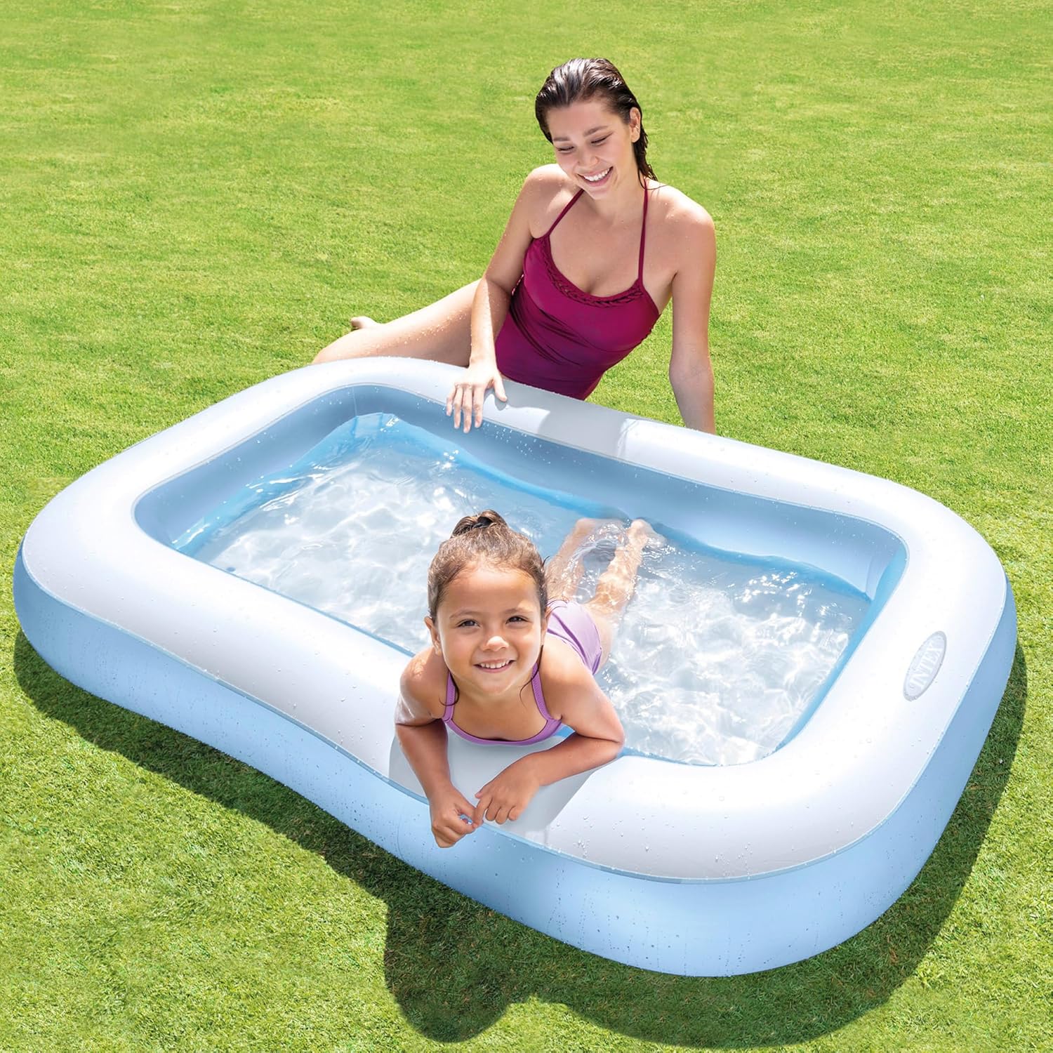 RECTANGULAR POOL 1.66x1.00mtX25cm BLUE COLOR [AGE 2+]