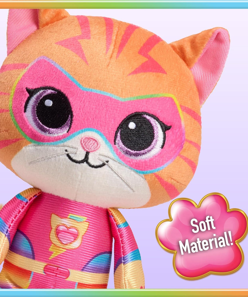 Just Play Disney Junior SuperKitties Su-Purr Charged 7-inch Small Ginny Plush Stuffed Animal, Ginny, Kitten, Kids Toys for Ages 2 Up