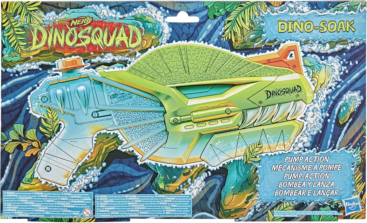 SUPERSOAKER Nerf DinoSquad Dino-Soak Water Blaster, Pump-Action Soakage, Dilophosaurus Dinosaur Design, Outdoor Summer Water Blaster, Multicolour