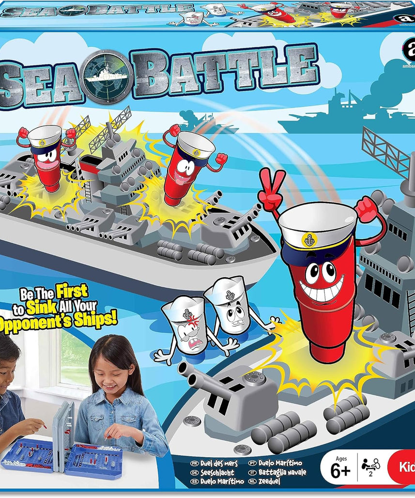 Ambassador Sea Battle Board Game for Kids 3+ Years, Strategy Naval Battle Game for Family and Friends