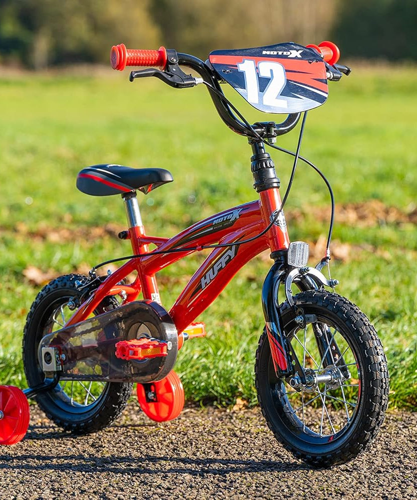 Huffy Moto X Boys Bike 12, 14, 16, 18 Inch Wheels, Multiple Colours, BMX Styling, Single-Speed Kids Bicycle with Stabilisers, Quick Connect Assembly, Ages 3-7
