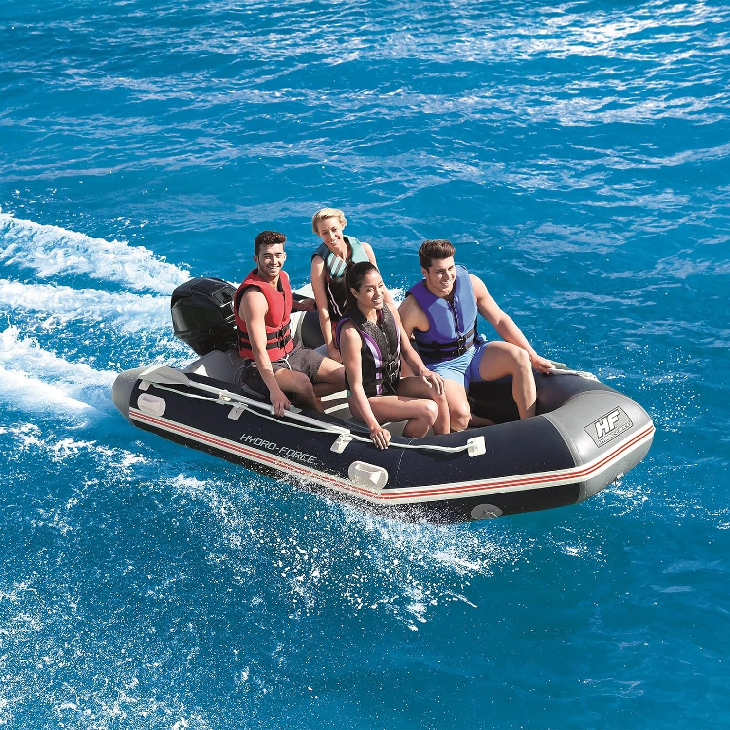 Bestway Hydro-Force Mirovia Pro Inflatable Boat – 65049, 18+ Years, 10'10" x 64" x 17" / 3.30m x 1.62m x 44cm, Tritech Construction, Drop-Stitch Floor