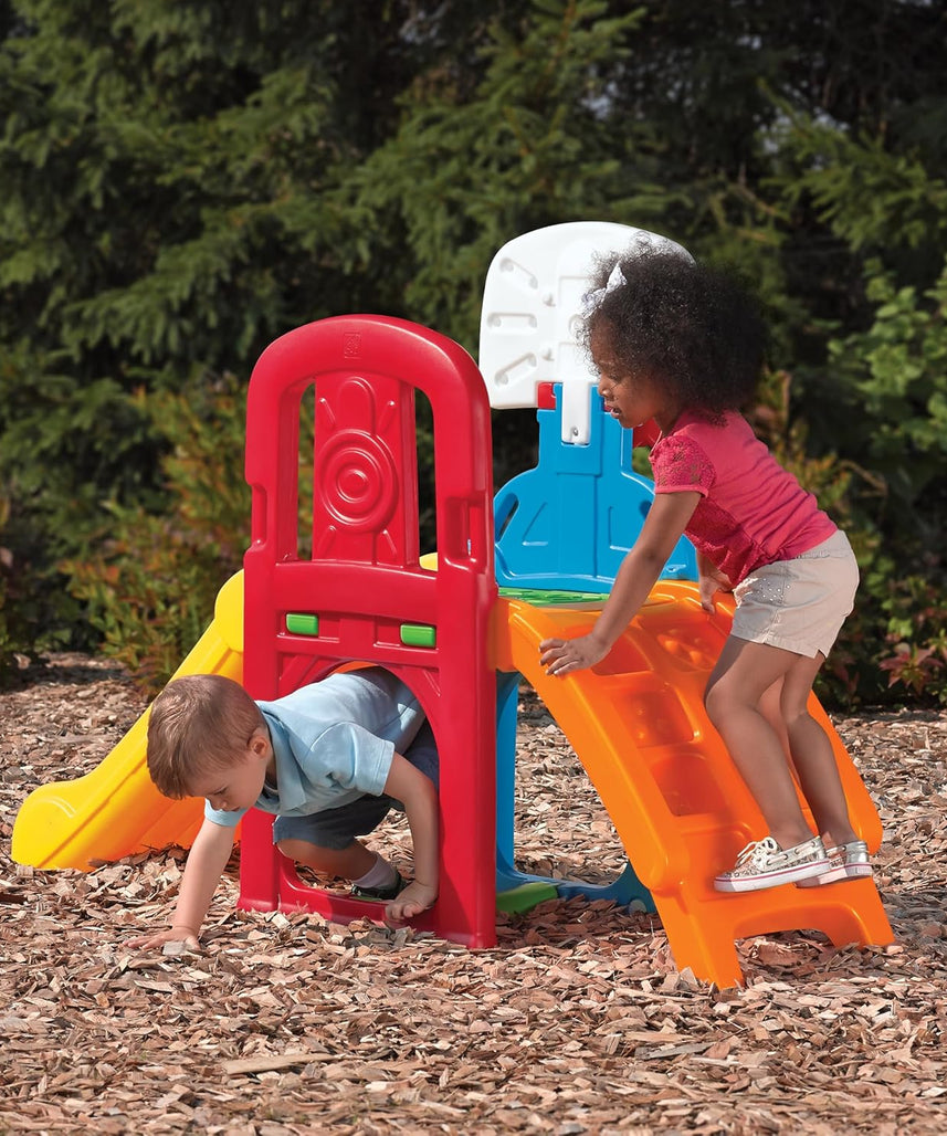 Step2 Game Time Sports Climber, Outdoor Playset with Slide Basketball Hoop and Soccer Goal, Active Fun Toy for Kids Boys and Girls Age 2 to 6, Durable Plastic Multicolor Backyard Activity Center