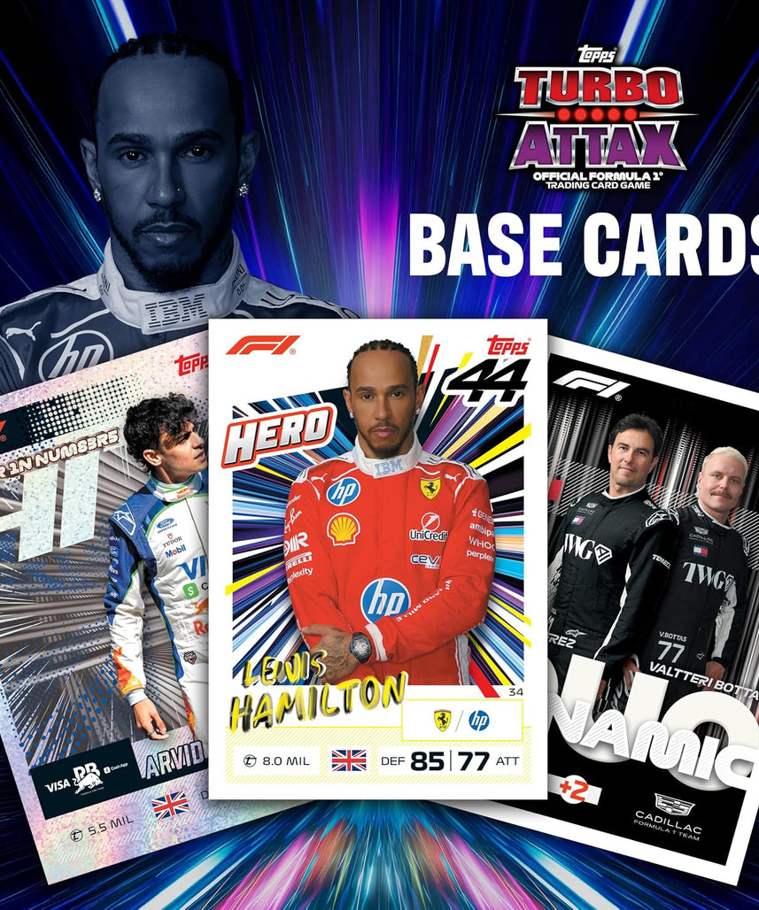 Topps Formula 1 Turbo Attax 2026 Mega Tin Guardians of the Grid, 48 Trading Cards with 4 Exclusive Guardians of the Grid Cards, Memento Relic Chase Cards, Official F1 Collection, 6+ Years
