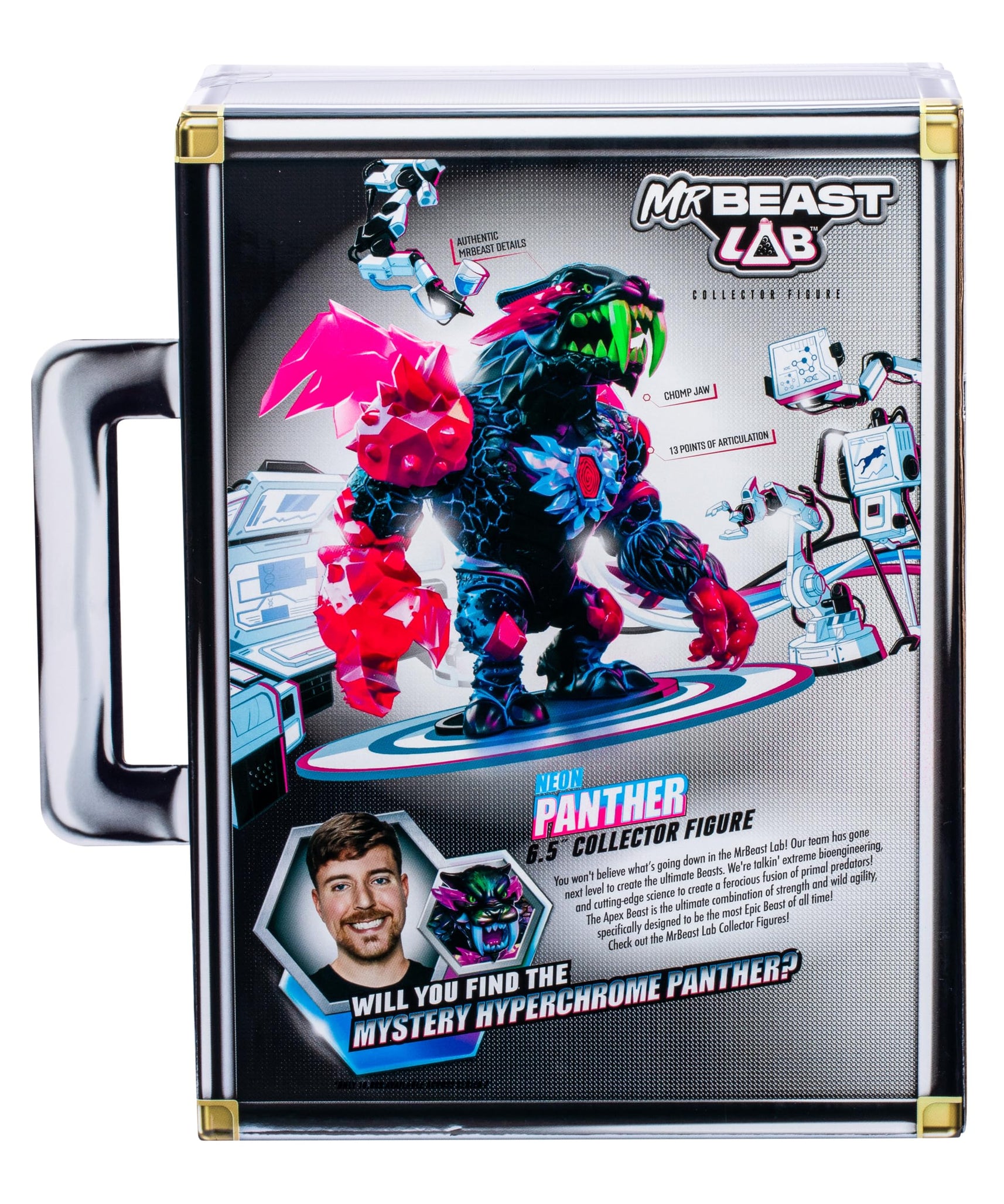 مجسم نيون بانثر من مستر بيست لاب W2، مقاس 6.5 بوصة مع 13 نقطة مفصلية، مطاردة غامضة نادرة، لعبة قابلة للتجميع للأطفال من سن 5 سنوات فما فوق