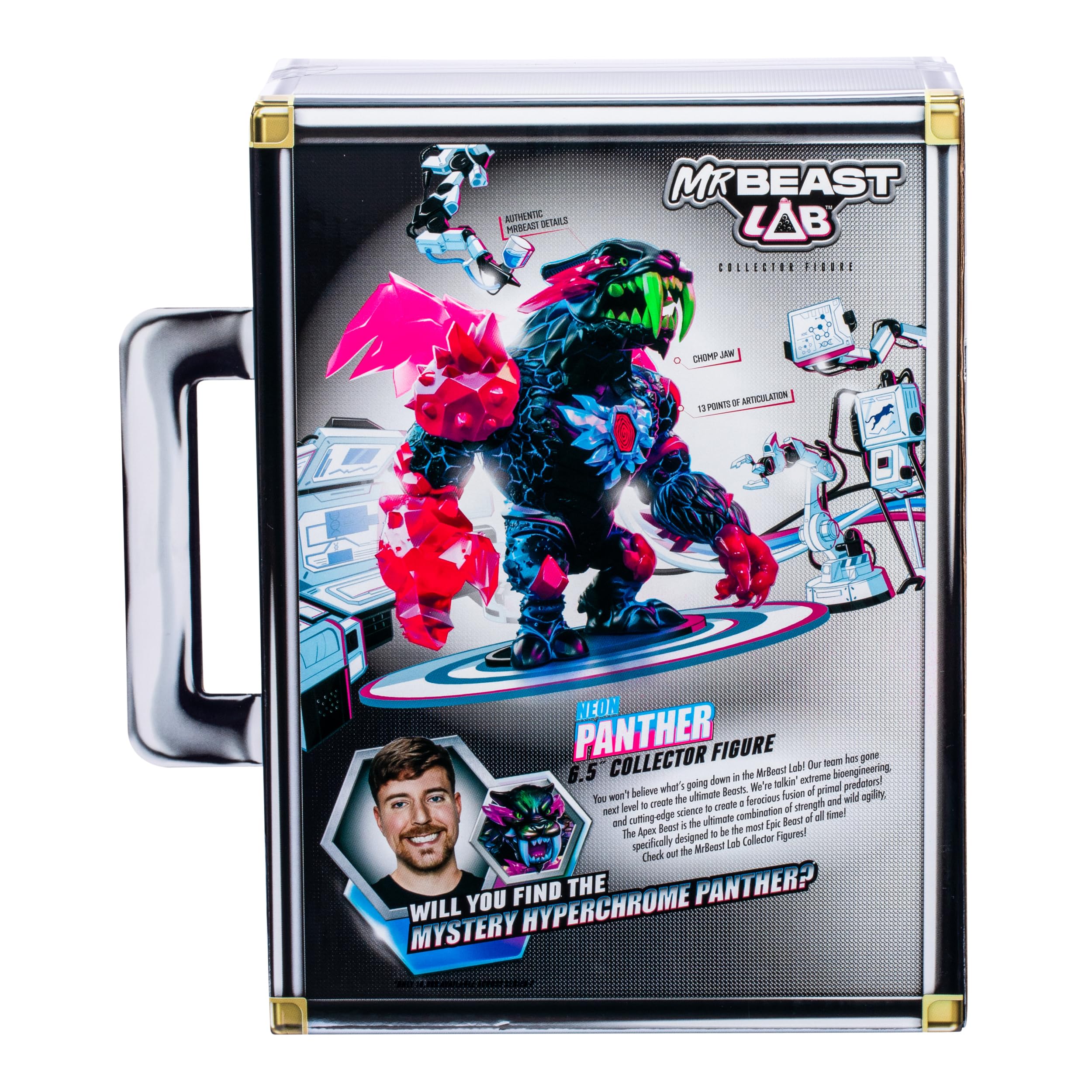 مجسم نيون بانثر من مستر بيست لاب W2، مقاس 6.5 بوصة مع 13 نقطة مفصلية، مطاردة غامضة نادرة، لعبة قابلة للتجميع للأطفال من سن 5 سنوات فما فوق