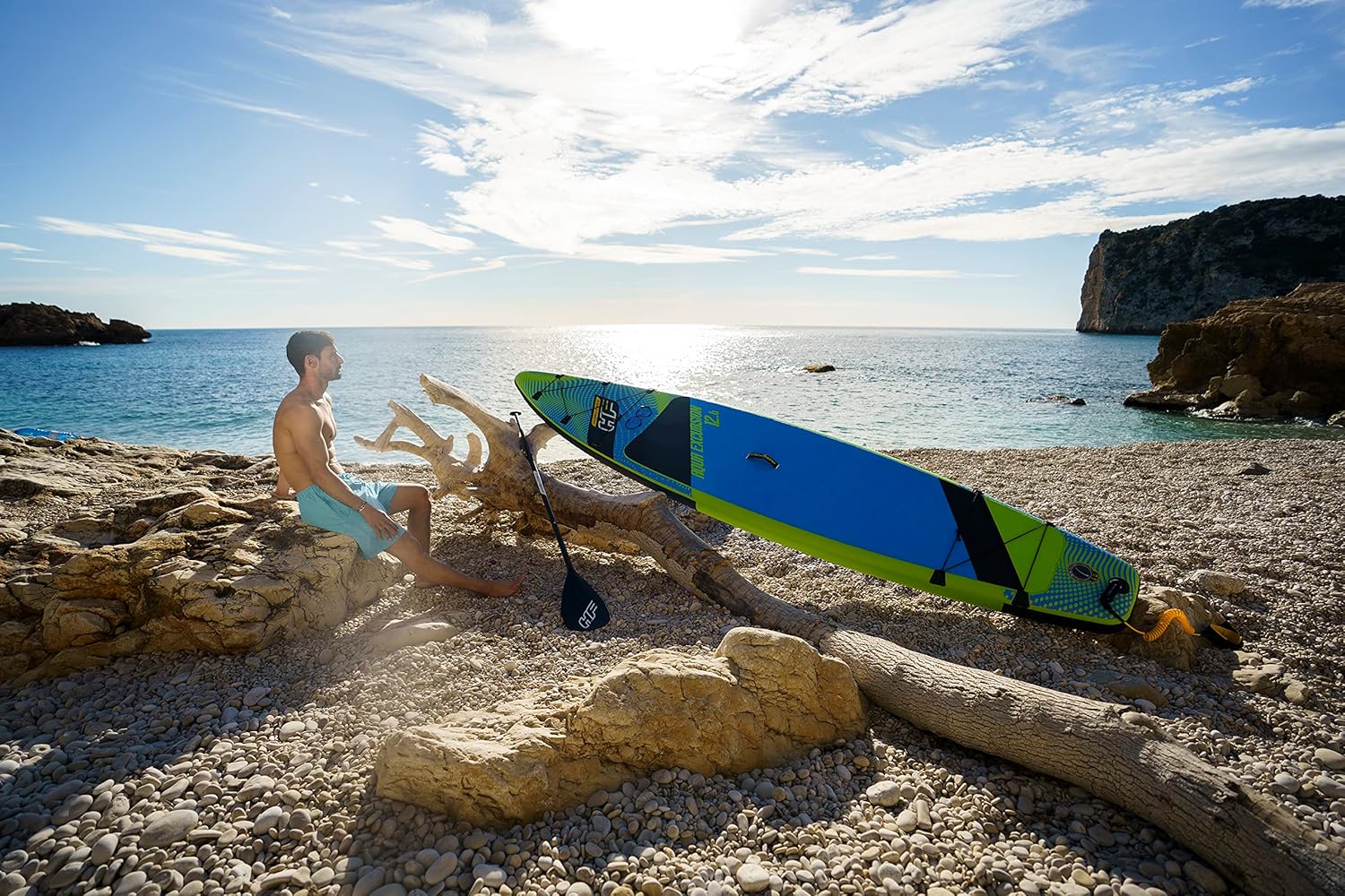 Bestway Hydro-Force Aqua Excursion Tech Inflatable Stand-Up Paddleboard Set with Paddle, Pump, Backpack & Leash – Adult 14+