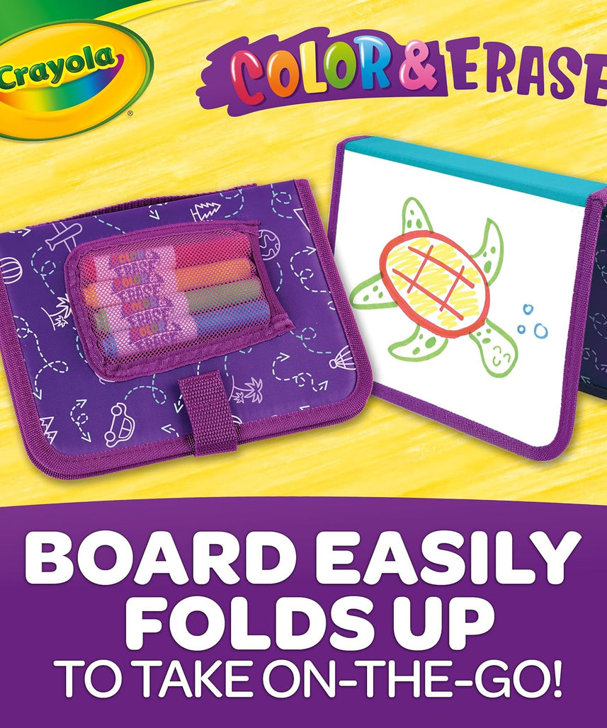 Crayola Color & Erase Drawing Board for Kids, Travel Coloring Kit, Gift 3+