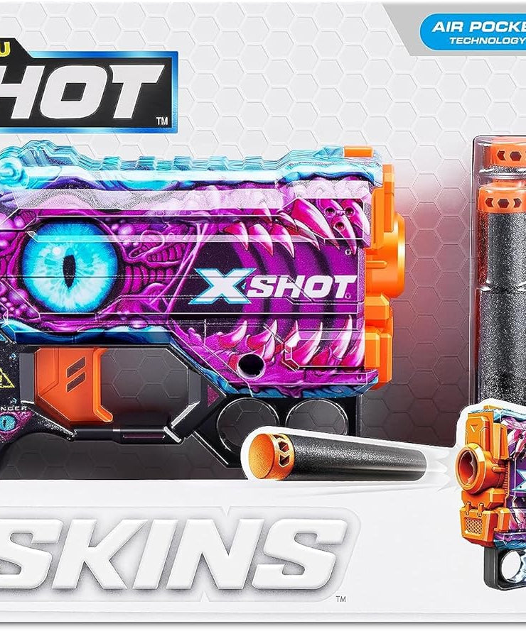 XShot Skins Griefer - Menace Enigma, Easy Reload, Fire Distances Upto 24m/ 80ft, Toy Foam Blaster & Guns, Includes 8 Darts, Dart Blaster with Storage, Toy Shooting Guns for Kids - 36515A