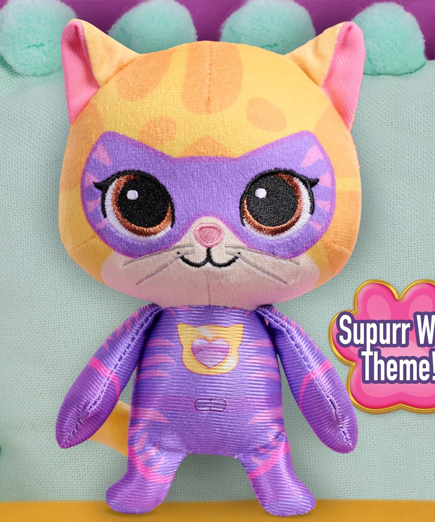 Disney Jr. SuperKitties Small 8-inch Plush Sparks Stuffed Animal, Su-Purr Wild Outfit, Kitten, Toy for Fans, Girls, Kids, Easter Basket Fillers, Gifts, Presents, Ages 2 and Up by Just Play