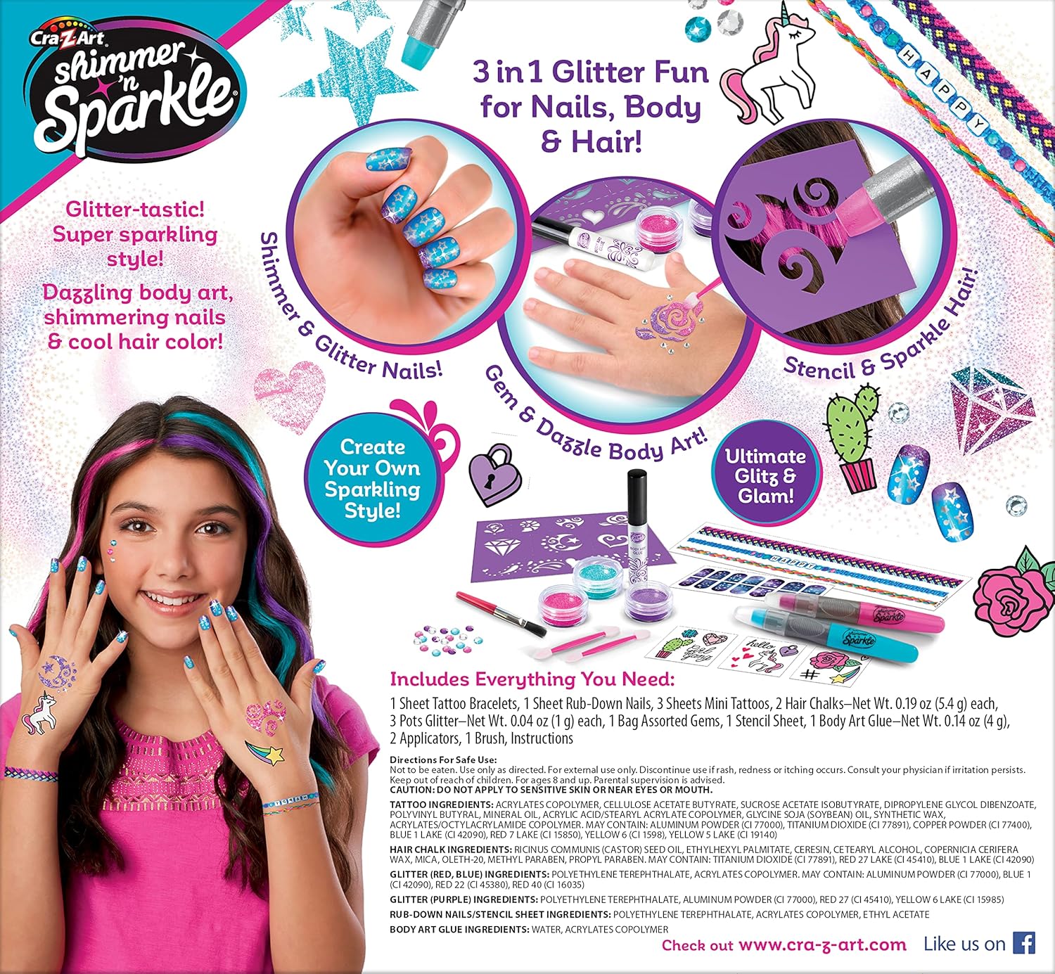 SHIMMER N SPARKLE 3 in1 Ultimate glitter beauty set