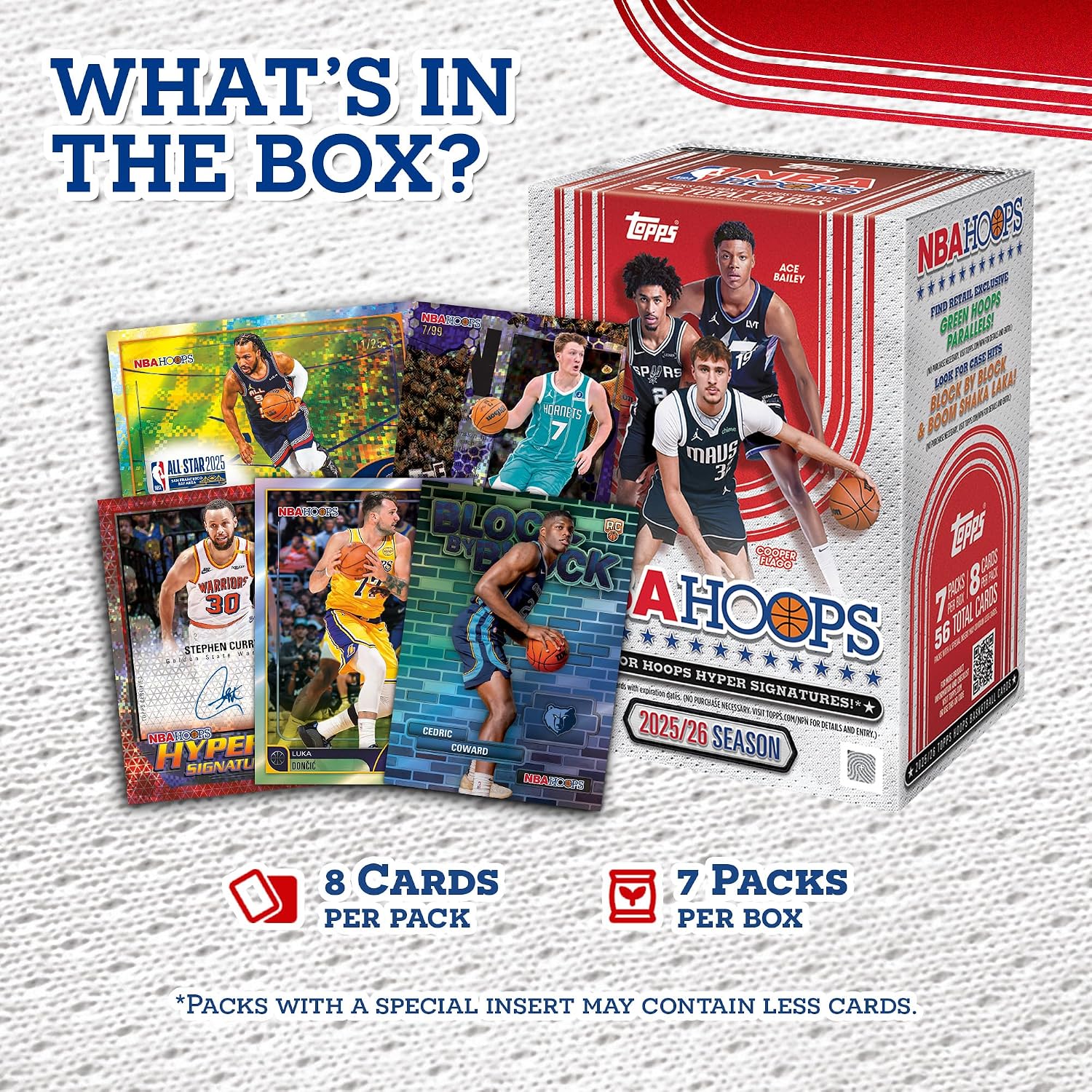 Topps Hoops Basketball 2025–26 Factory Sealed Value Box Trading Cards, NBA Collectible Card Set with Exclusive Green Parallels, Ages 6+