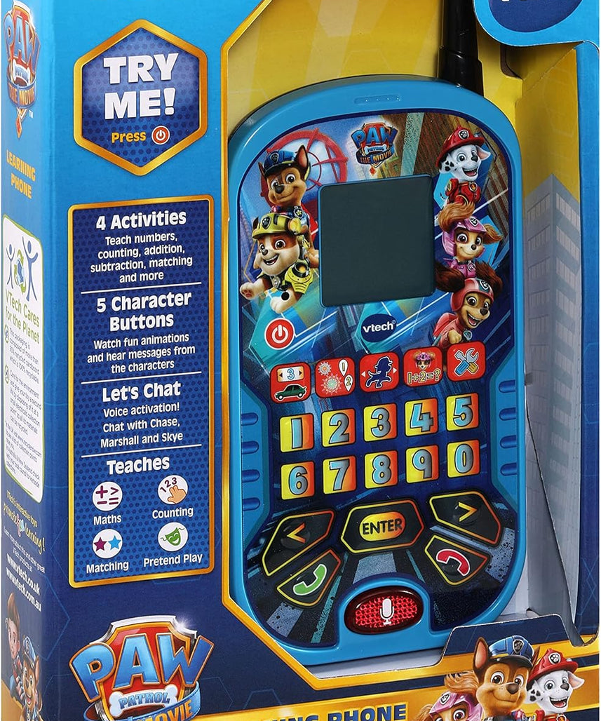 VTech PAW Patrol The Movie Learning Phone, Interactive Educational Toy, Blue, Kids 3–6 Years