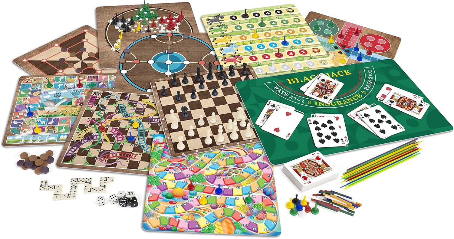 Ambassador Classic Games, 365 Games, 10 Double-Sided Boards, Ages 6+
