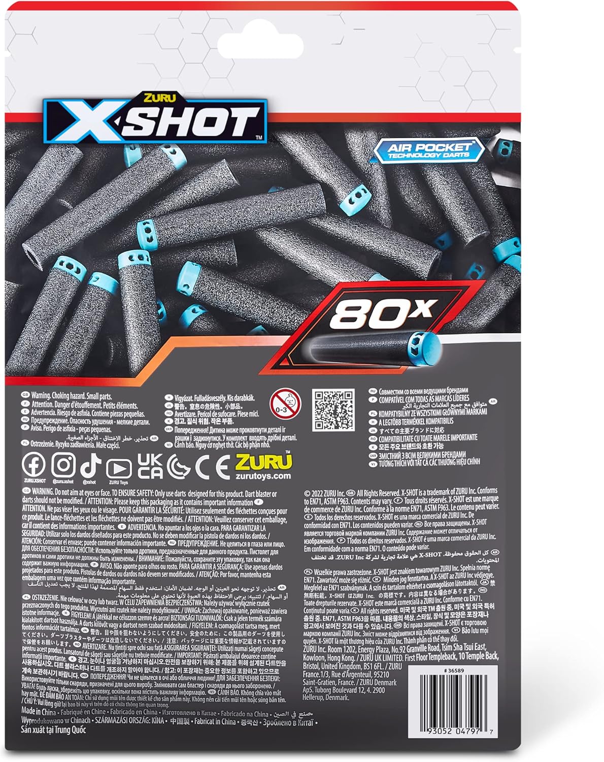 Zuru XSHOT Foam Dart Refill Pack of 50, Compatible with Nerf Blasters, Air Pocket Technology, Lightweight Durable Soft Bullet Ammunition for Boys, Age 8+