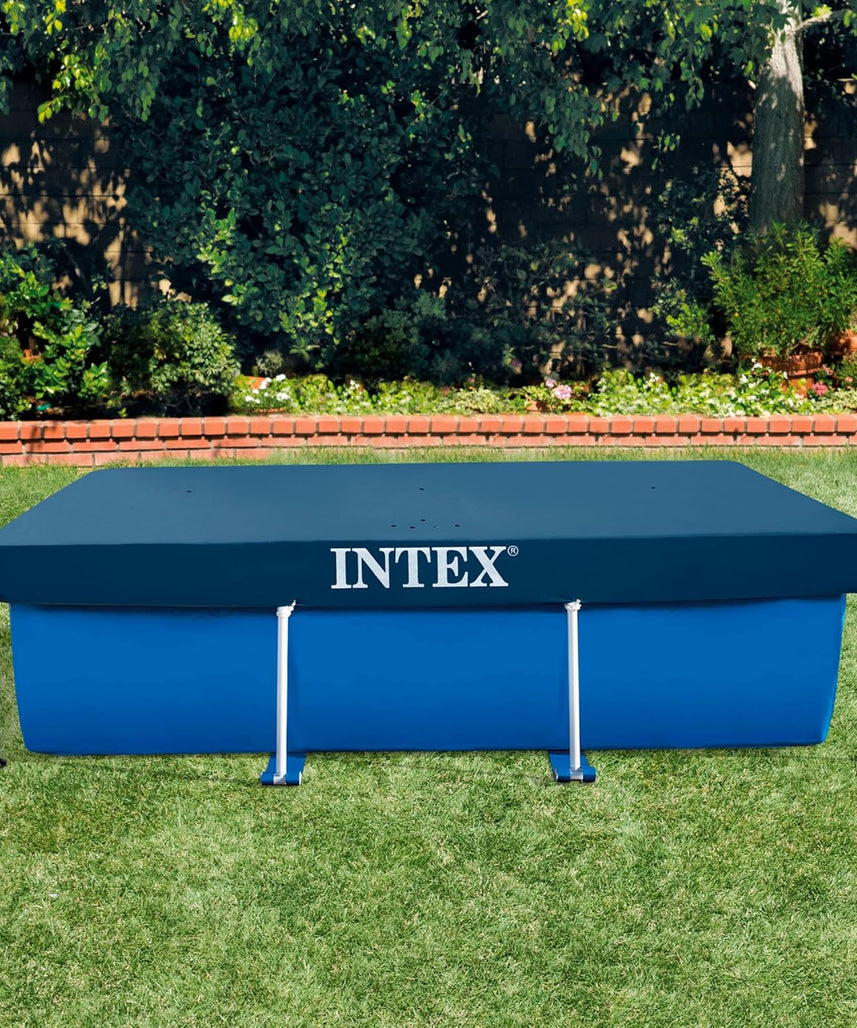 Intex Rectangular Pool Cover, Pool Cover, Blue, 300 x 200 x 20 cm, for Rectangular Frame Pool