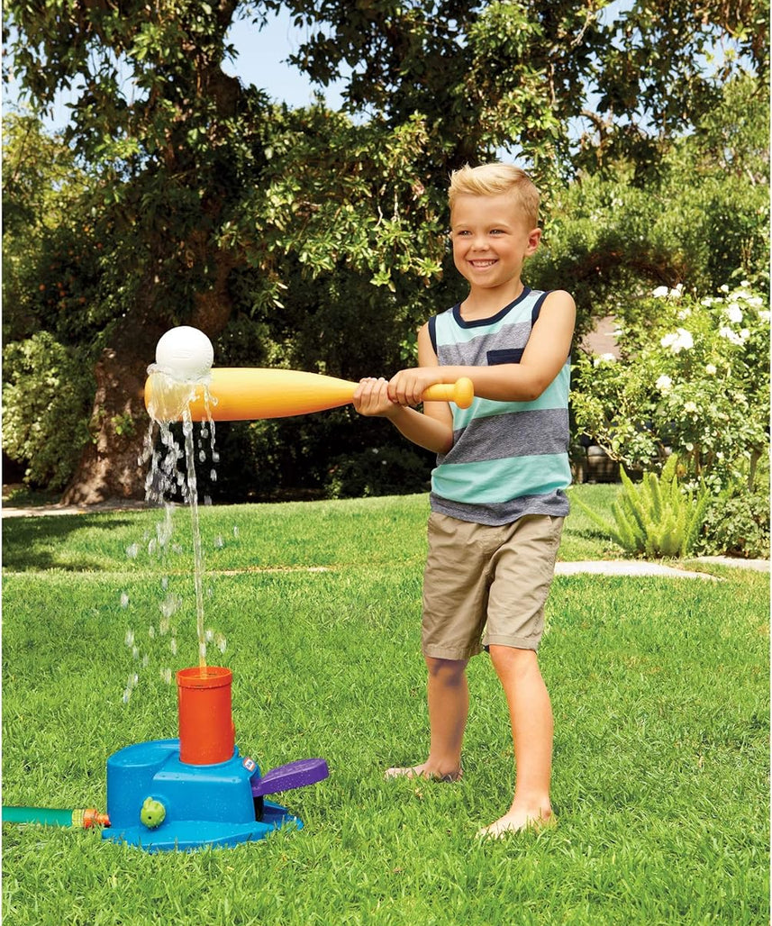 مجموعة كرات الرش الثلاثية من ليتل تايكس مع قاعدة قابلة للتعديل، وقاذفة منبثقة، وميزة كرة الرش، ومضرب وكرات للأطفال من سن 3 سنوات فما فوق