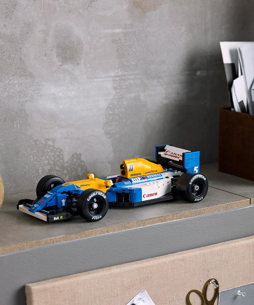 LEGO Icons Williams Racing FW14B & Nigel Mansell - F1 Car Model Set for Adults, with a Collectible Driver Minifigure, Trophy & Display Stand - Ramadan Gift for Adult & Teenage Motorsports Fans - 10353