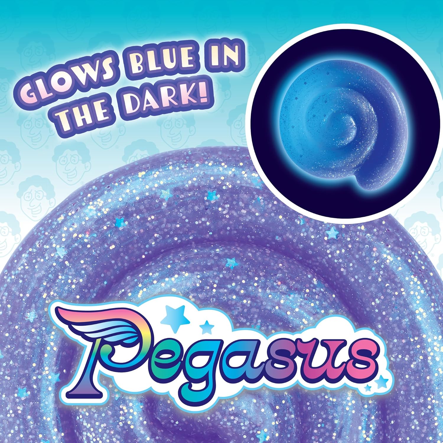 Crazy Aaron’s Pegasus Thinking Putty, Glow in The Dark Purple Glitter Sensory Putty in 4” Tin, Non-Toxic Stretchy Creative Fidget Toy for Kids & Adults Ages 3+