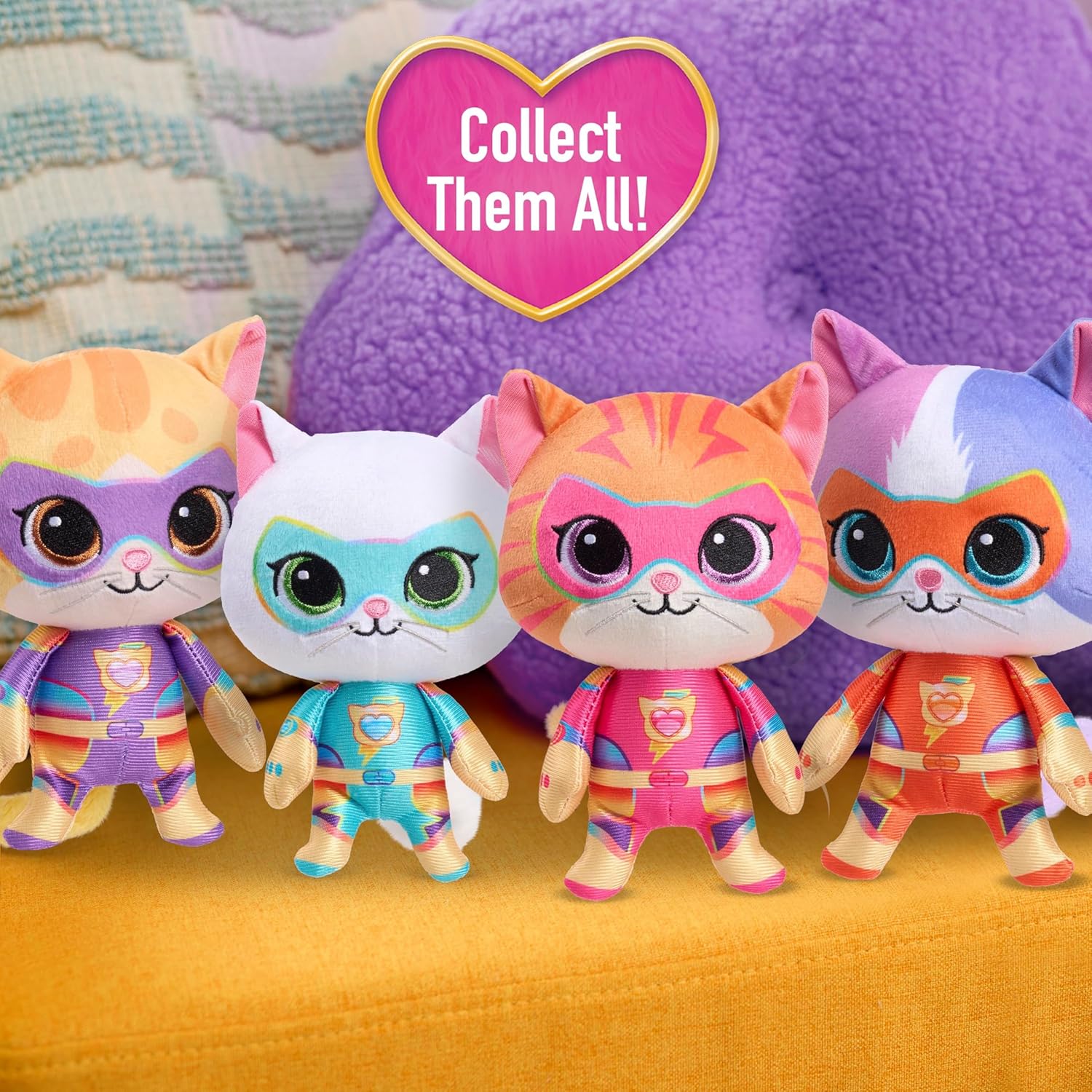 Disney Junior SuperKitties Su-Purr Charged 7-inch Small Sparks Plush Stuffed Animal, Sparks, Kitten, Kids Toys for Ages 2 Up by Just Play