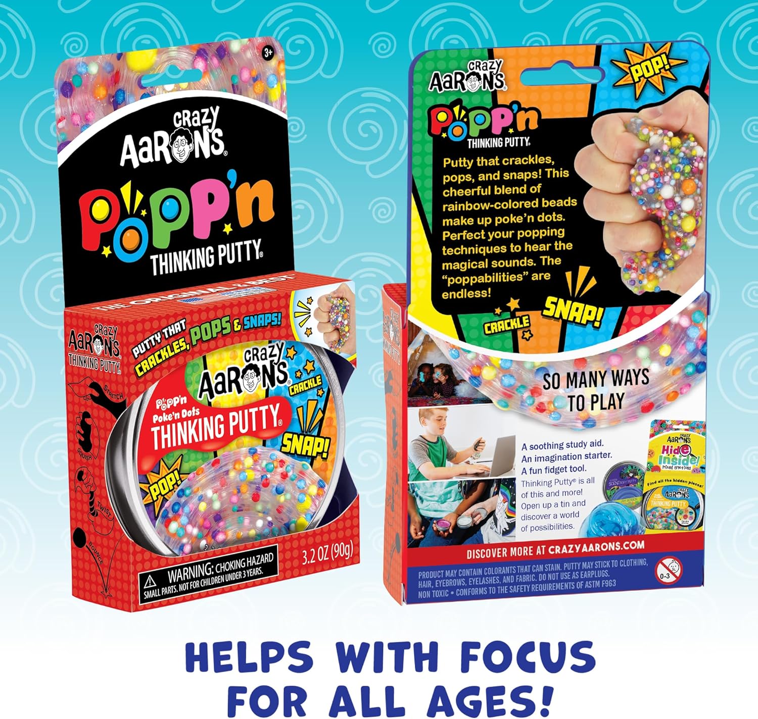 Crazy Aaron's Poke'N Dots Popp’n Thinking Putty® - 4" Tin Thinking Putty - Non-Toxic Sensory Play Putty - Never Dries Out - Creative Toy