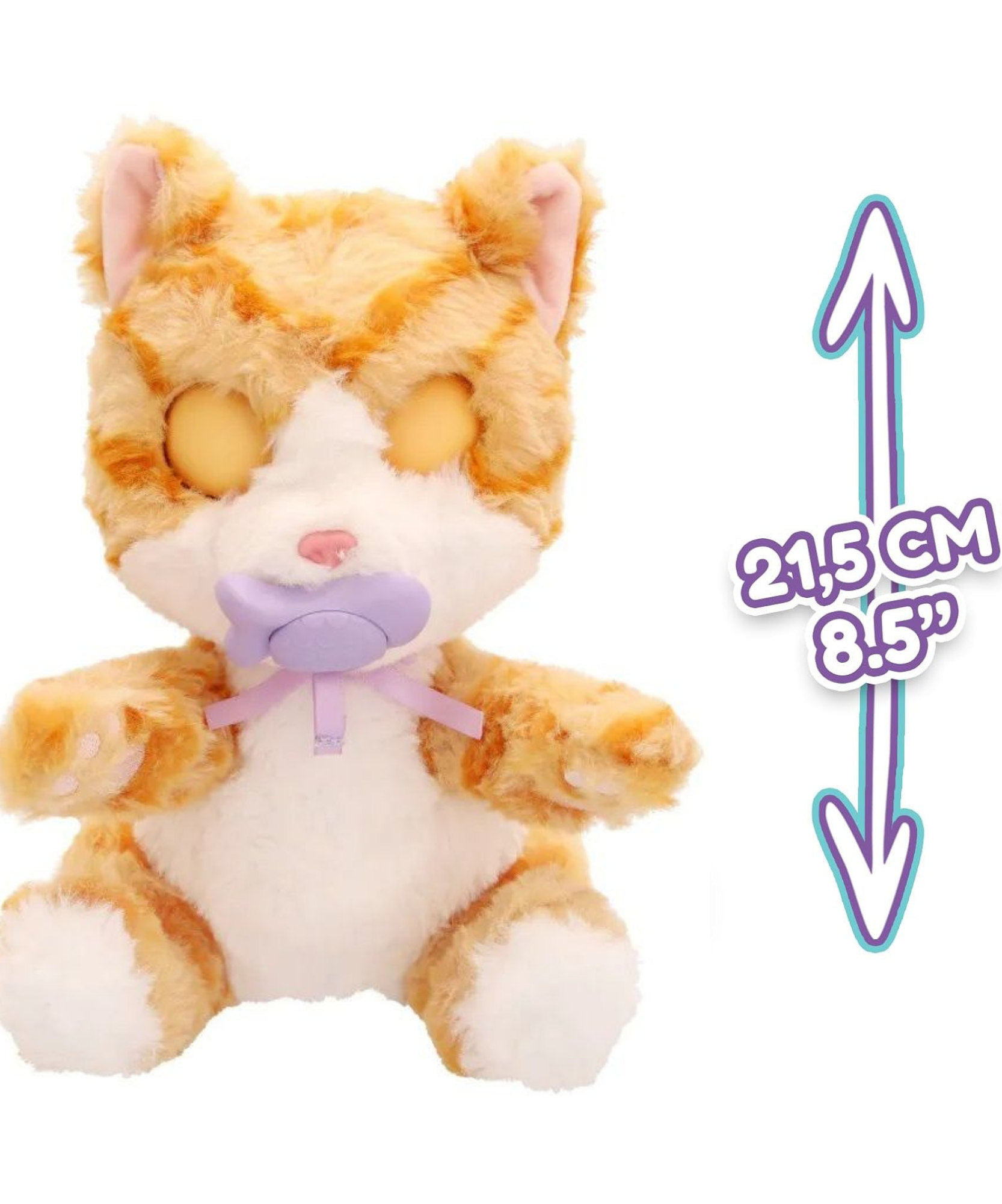 قطط نائمة من بيبي باوز، قطة، لعبة قطة تفاعلية من القطيفة مقاس 8.5 بوصة مع حقيبة حمل، لعبة تظاهر للأطفال مع مؤثرات صوتية، مناسبة للأولاد والبنات من سن 3 سنوات فما فوق